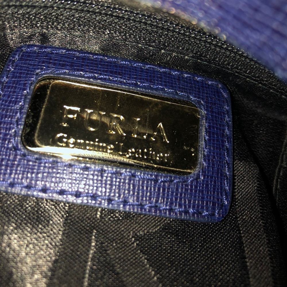 Furla Piper LG Leather Top Handle Bag Indigo Blue - Picture 6 of 8